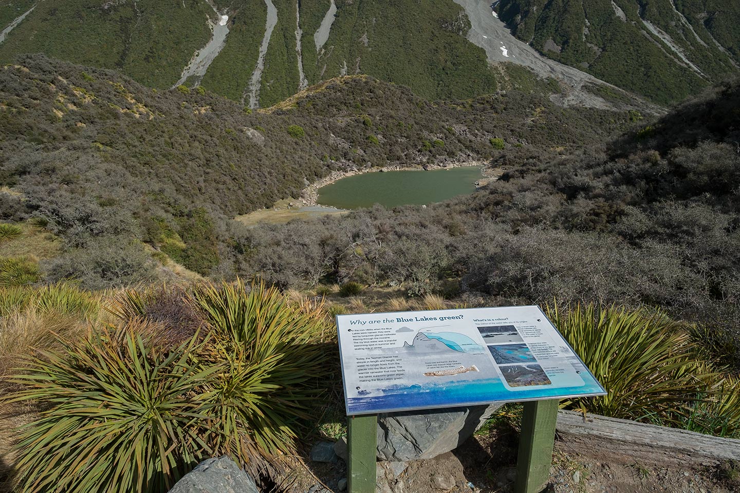 Blue Lakes and Tasman Glacier View, Aoraki Mount Cook National Park, New Zealand
